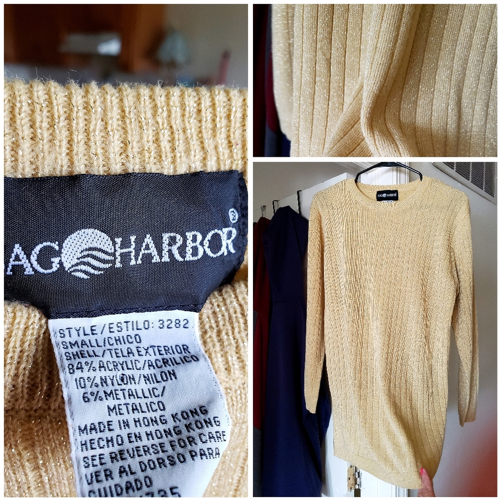 Gold glittered oversized sweater - Picture 1 of 11